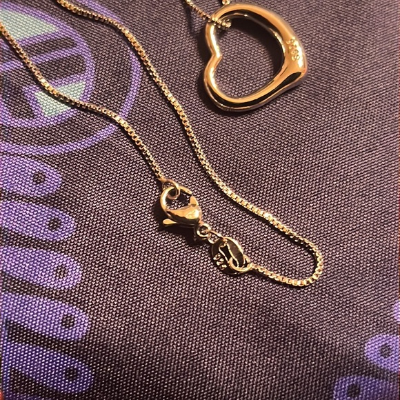 Open Heart Sterling Silver Chain Necklace - Picture 9 of 10